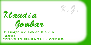 klaudia gombar business card