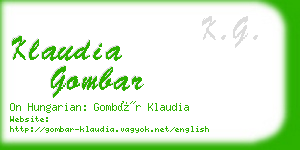 klaudia gombar business card